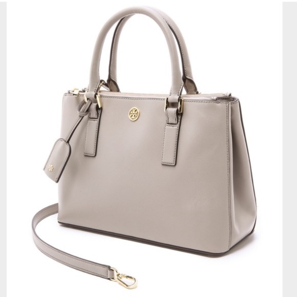Tory Burch Handbags - Tory Burch Taupe Leather Satchel
